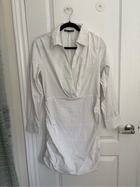 NWOT ZARA White Collared Shirt Dress